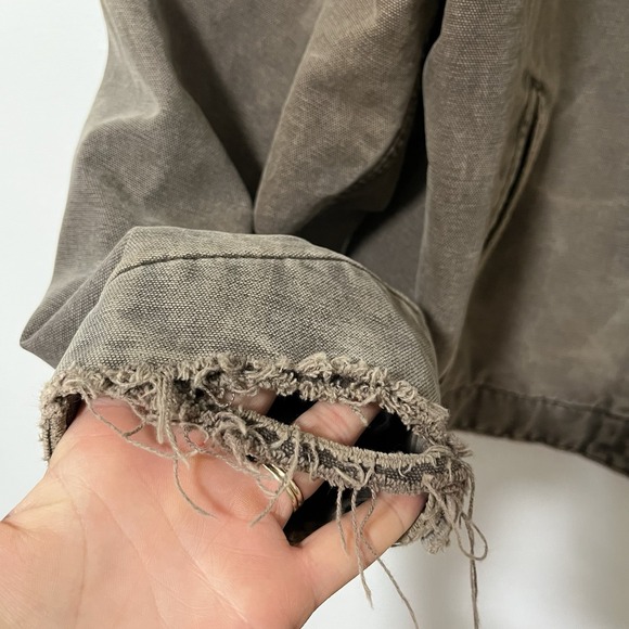 VTG Carhartt Mens Detroit Blanket Lined Canvas Jacket Size XLT Distressed‎ J97 - Picture 4 of 16